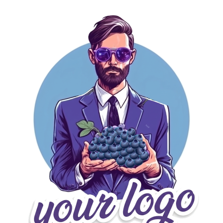 Logo Mascotă „The Blueberry Gentleman”
